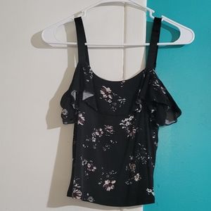 Garage , (size P/S) , Black with purple flowers